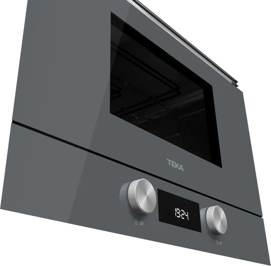 Встраиваемая микроволновая печь с грилем Teka ML 8220 BIS L ST, стекло Stone Grey, керамическое дно без поворотного стола, объем 22 л, 850Вт/1200Вт