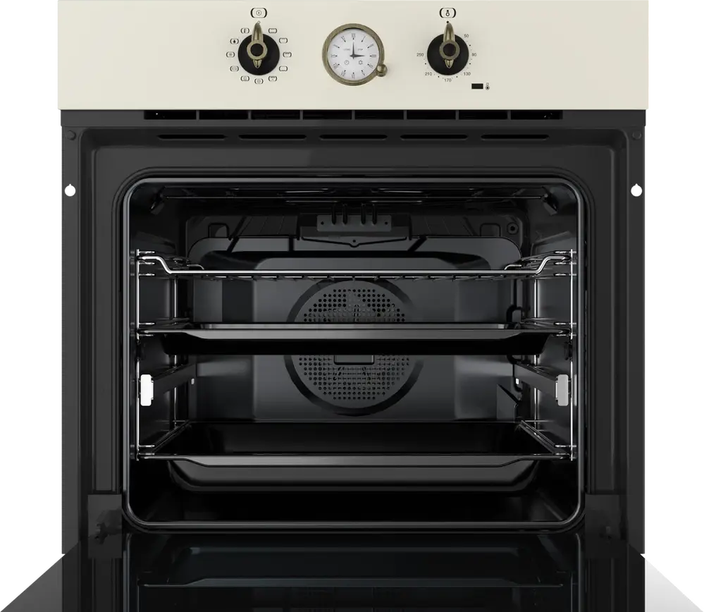 Teka HRB 6300 VN Country Style Multifunction Built-in Oven, SurroundTemp, 70L Capacity, 9 Functions, HydroClean PRO, Vanilla Rustic Finish, Class A