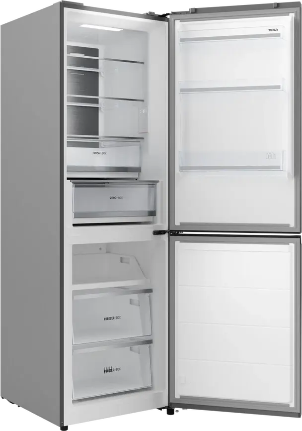 Frigider Combinat Teka RBF 64660 SS, Total No Frost, Motor Inverter, Inox, DualTemp, Iluminare LED, Capacitate 338L, Dimensiuni 60x70x185 cm