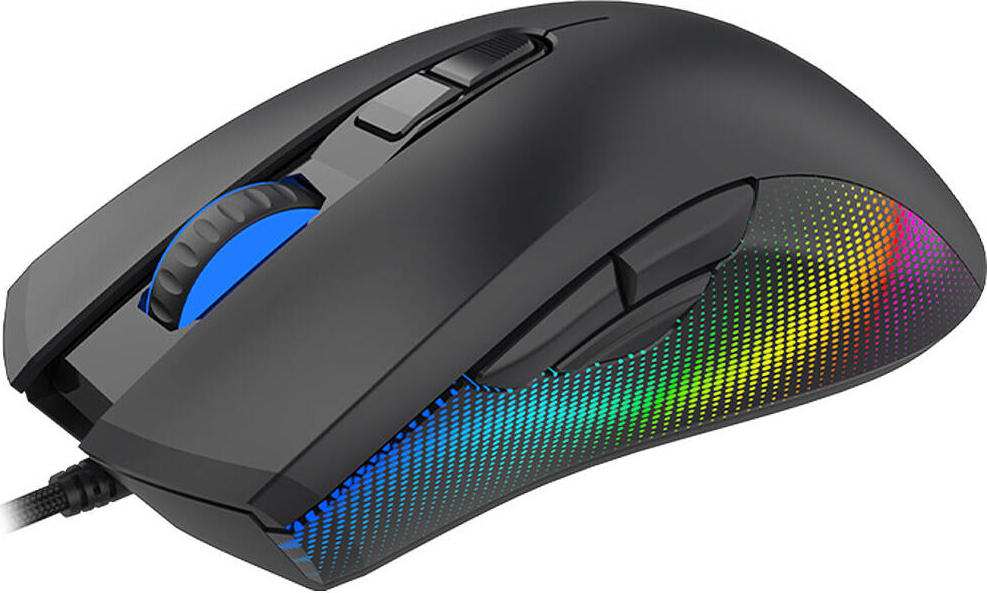 Mouse Gaming Aqirys Phoenix, Senzor Optic PixArt 3327 pana la 12000 DPI, 8 Butoane Programabile, Switch-uri Huano, Iluminare RGB, Cablu Impletit, Negru