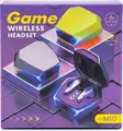 Casca Gaming Wireless M10 TWS, Albă, Bluetooth 5.4, Sunet Hi-Fi Stereo, Latenta 40ms, Anulare Activa a Zgomotului ANC, Rezistenta la Apa IPX5, Lumini LED