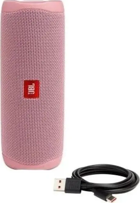 JBL Flip 5 Portable Bluetooth Speaker, Pink, 20W RMS, IPX7 Waterproof, 12h Battery Life, PartyBoost Stereo Pairing, USB Type-C Charging