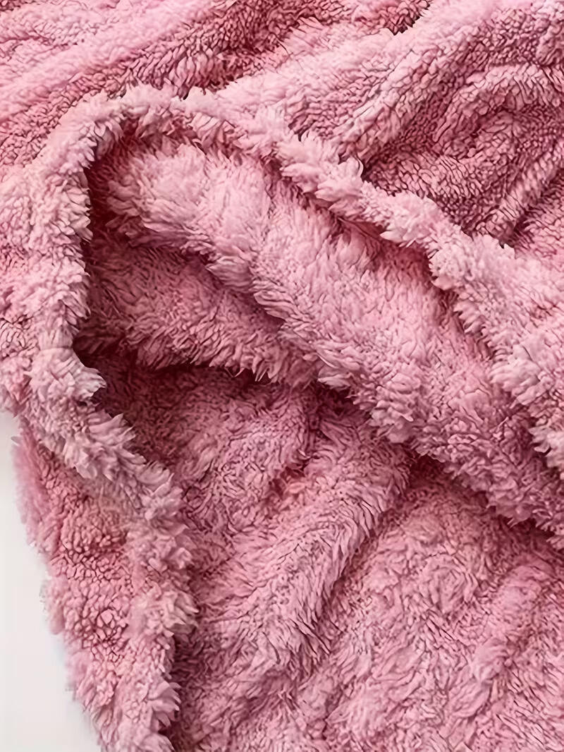 Set de pijamale din fleece pentru femei SANWOOD, roz, calduros, moale, cu mânecă lungă și pantaloni lungi, îmbrăcăminte de iarnă pentru dormit