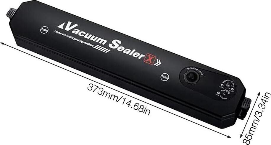 Vacuum Sealer Z - Aparat de Vid 90W pentru Alimente, Plastic ABS, 373x80x98mm, Vid -60kPa, Sigilare Termică pentru Pungi striate, Lățime 28-30cm