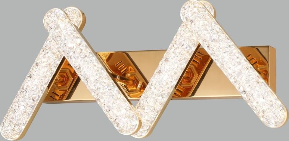 Plafonieră LED ProLed ACR-8097 40W, Design Double V, Auriu, 2800lm, Temperatură Culoare Reglabilă 3000K-6500K, Telecomandă, Dimabilă, 15mp