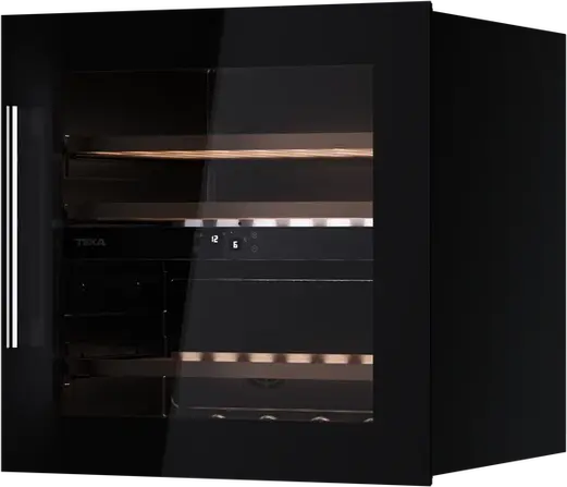 Teka RVI 20041 Built-in Wine Cooler, 41 Bottles, Dual Zone Temperature Control, SurroundAir Fan Cooling, LED Light, UV Glass Door, 60cm Niche