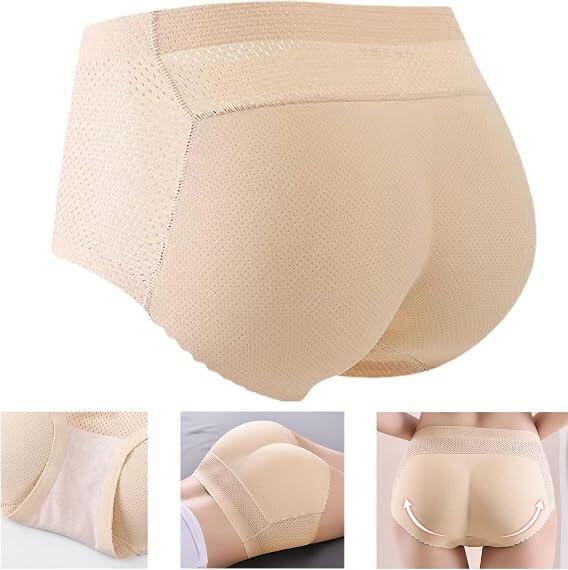 Low Waist Push Up Shapewear Panties with Removable Pads, Invisible Butt Lifting Underwear, 87% Polyester 13% Spandex, Seamless Butt Enhancer, Size: S