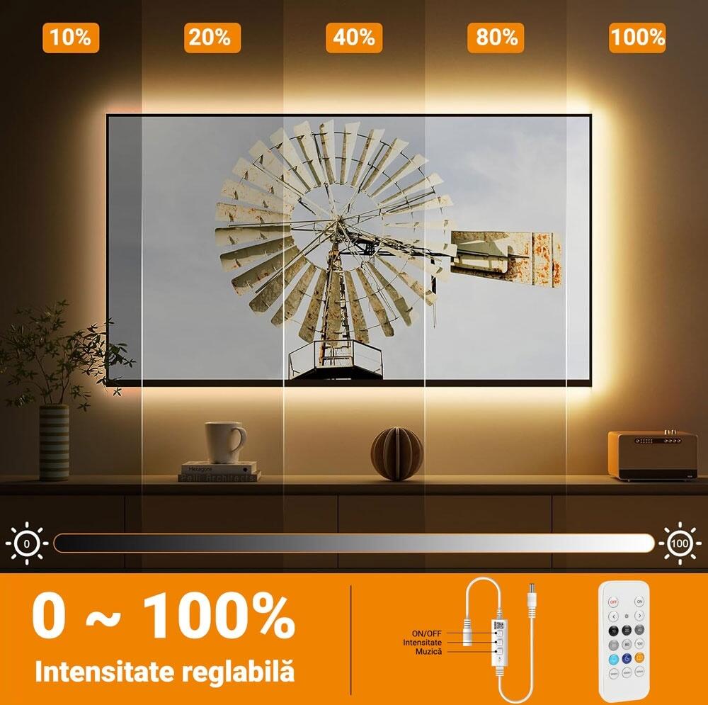 ProLed Kit COB LED Strip 5M, 4200K Neutral White, 24V, CRI 90+, Smart App Control, Music Sync, Dimmable, Seamless High Density Linear Lighting