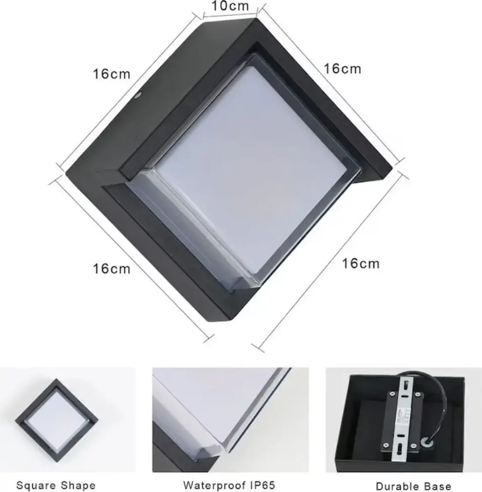 Уличный настенный светильник ProLed Otto Square WL-1177F, 12Вт SMD LED, IP54, алюминиевый корпус, архитектурное освещение