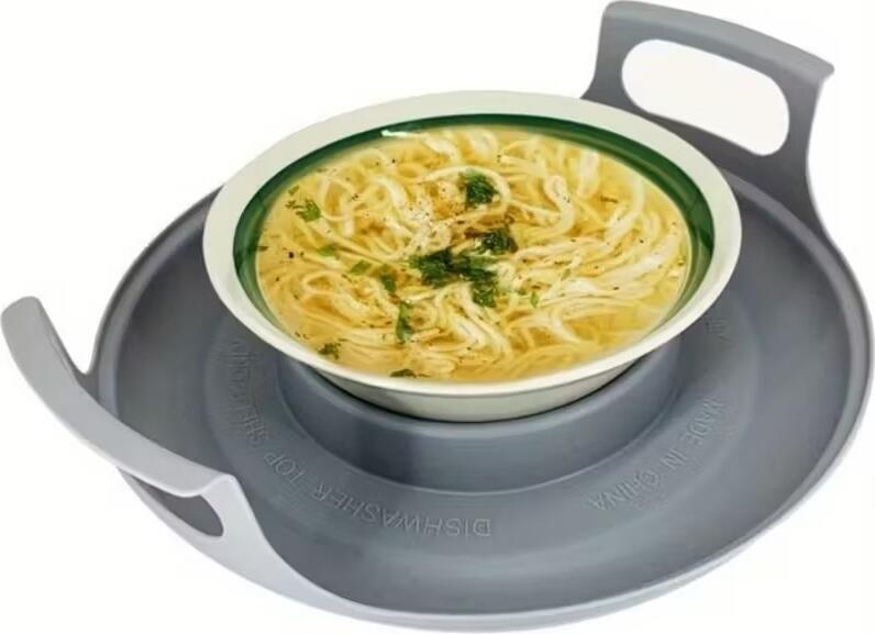Gray Polypropylene Portable Microwave Oven Tray with Handles (300 x 82 x 265 mm)