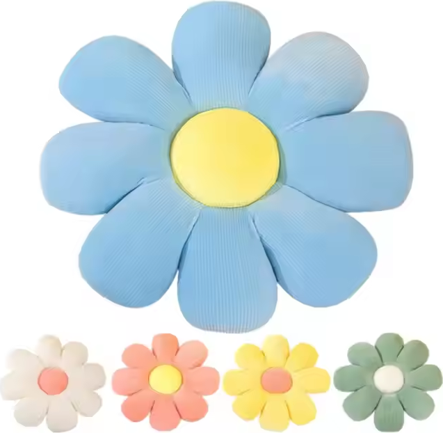 Pernă din catifea în formă de floare, 40x40 cm, husă detașabilă, pernă de podea florală lavabilă manual pentru sufragerie și creșă
