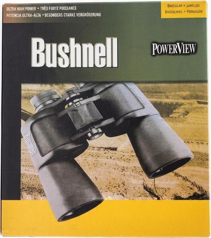 Bushnell PowerView Binoculars, InstaFocus System, BK-7 Porro Prism, Multi-Coated Lenses, Shock-Resistant Rubber Armor, Tripod Compatible