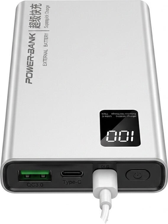 Caiye CY-K8 Power Bank 22.5W Fast Charging PD 20W, USB-C & Dual USB-A QC 3.0, External Battery with LED Indicator, Universal Compatibility