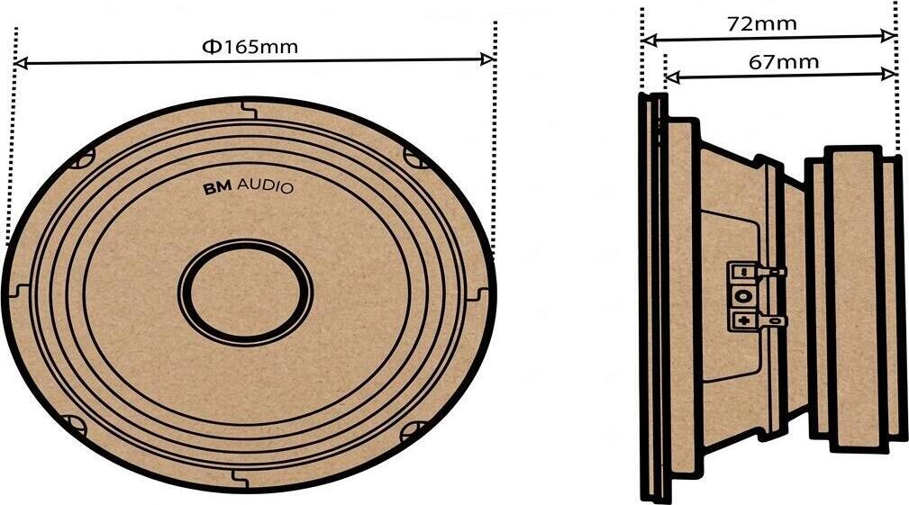 Boschmann VRS-6508 Coaxial Midrange Midwoofer Speaker 165mm High Performance Car Audio Driver