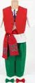 Benefis R 0622(4569) Children's Spring Costume Set of 3 Pieces, Red Vest, Green Pants, Bow Tie, Height 134-146 cm