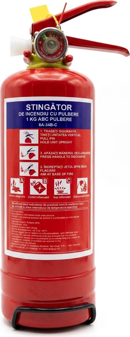 AbiGrup Stingător de incendiu cu pulbere 1 kg pentru automobil Порошковый огнетушитель 1 кг для автомобиля