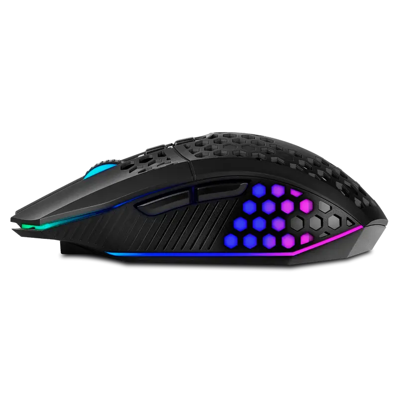 Беспроводная игровая мышь SVEN RX-G940W, бесшумные кнопки, сотовый корпус, RGB, 3600 DPI, 7 кнопок, 2.4ГГц, аккумуляторная