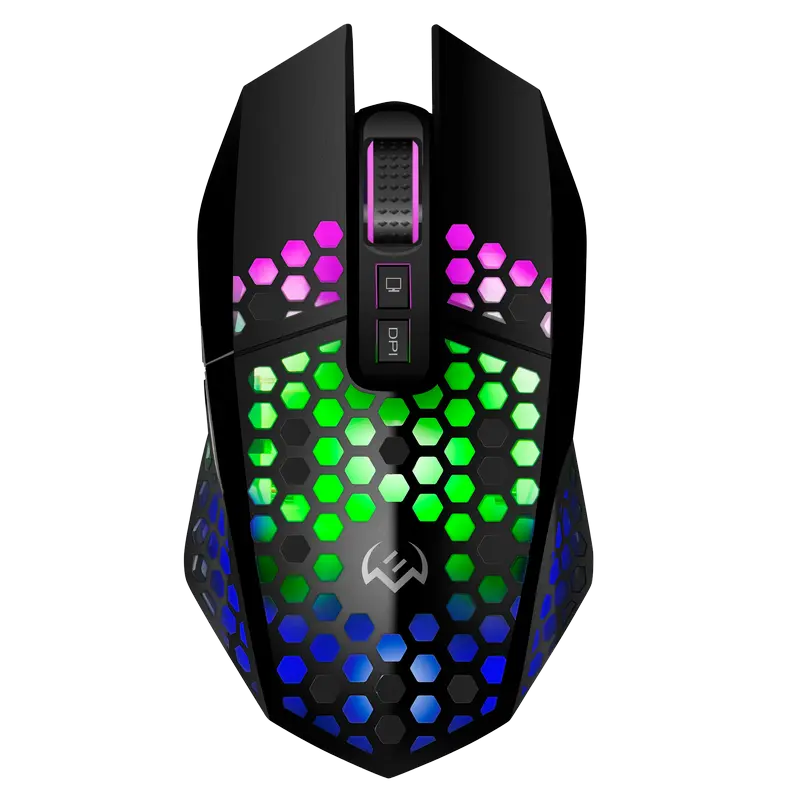 Беспроводная игровая мышь SVEN RX-G940W, бесшумные кнопки, сотовый корпус, RGB, 3600 DPI, 7 кнопок, 2.4ГГц, аккумуляторная