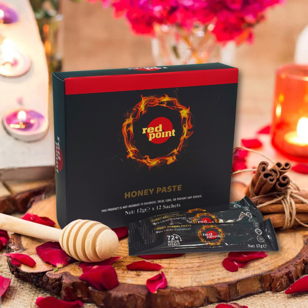Pastă de Miere Red Point Premium, Supliment Natural Herbal Macun pentru Vitalitate și Performanță, cu Epimedium și Ginseng, 12 Plicuri