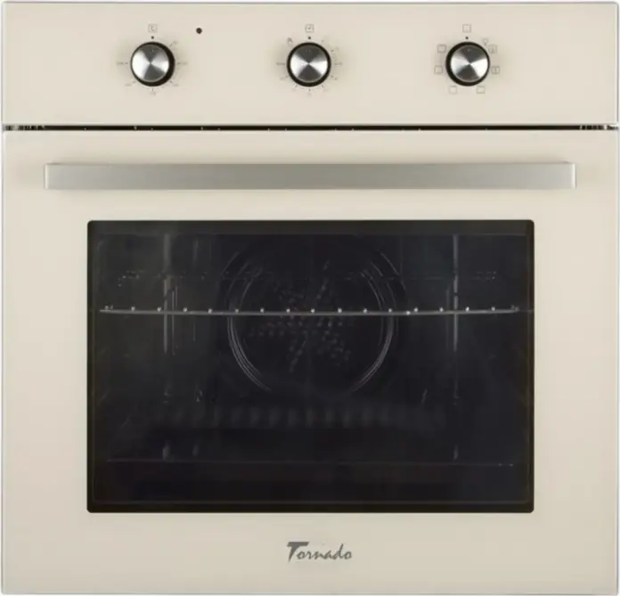 Tornado TRC-6M 888WP IV Built-in Electric Oven, 65L, 7 Functions, Convection, Grill, Retractable Knobs, Energy Class A, Ivory Glass, 60cm