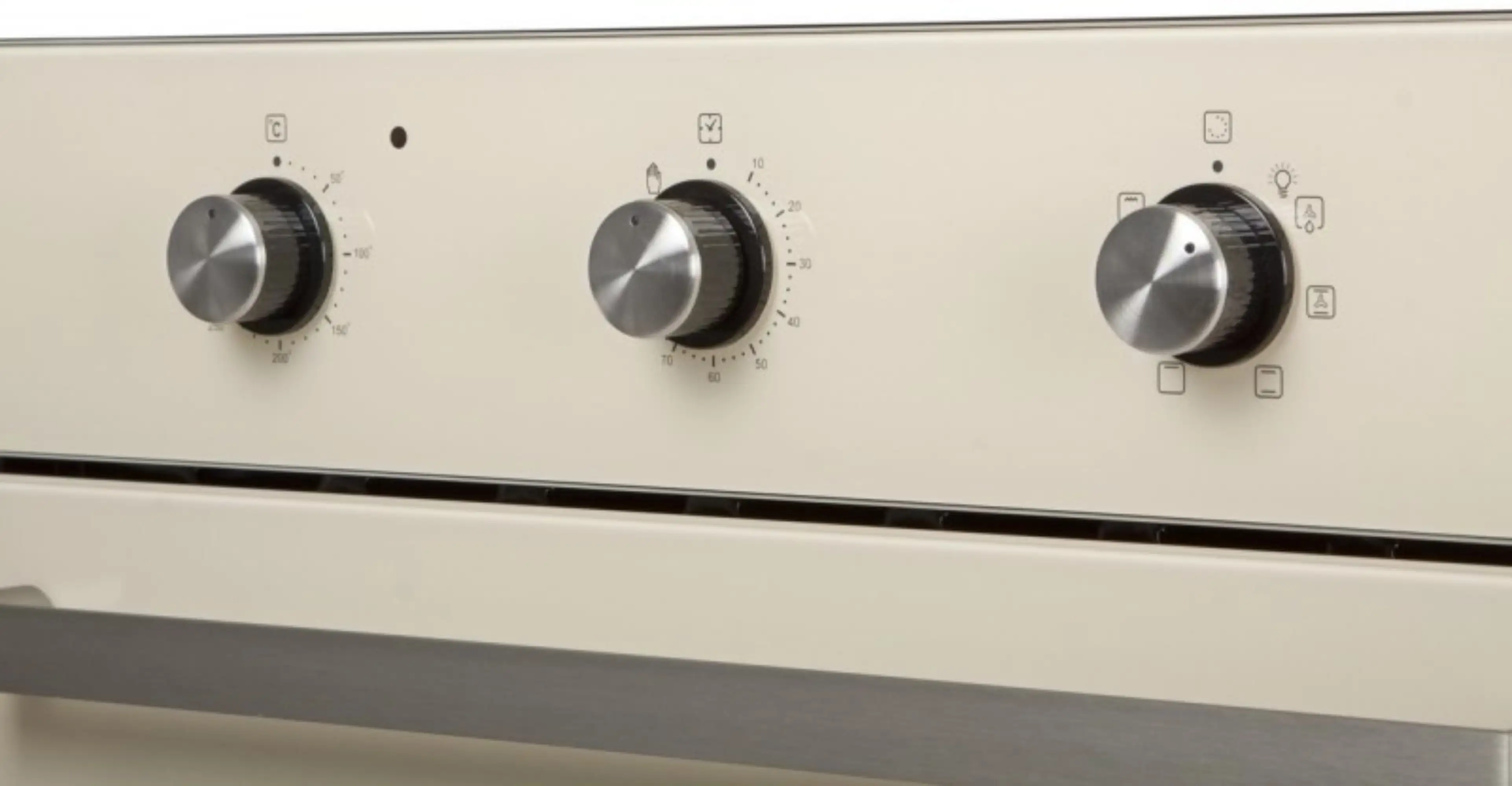 Tornado TRC-6M 888WP IV Built-in Electric Oven, 65L, 7 Functions, Convection, Grill, Retractable Knobs, Energy Class A, Ivory Glass, 60cm