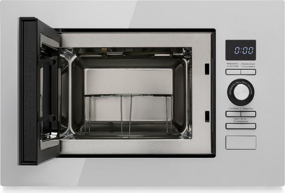 Midea AG820BJU-WH Built-in Microwave Oven with Grill, 20L, 800W/1000W, 8 Auto Programs, Stainless Steel Cavity, LED Display, Child Lock, White