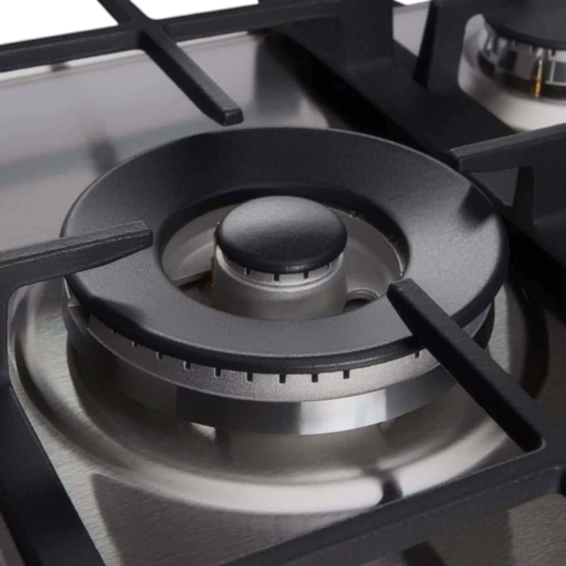 Midea MG697TX Built-in Gas Hob, 60 cm, 4 Defendi Burners, 3.8kW WOK, Stainless Steel, Cast Iron Grates, Flame Failure Safety, Electric Ignition