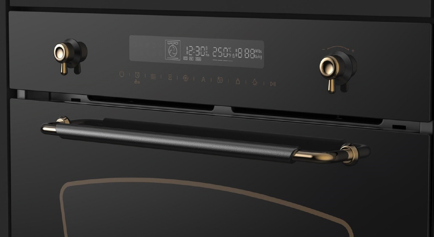 Tornado TRUST 71G3-S13F Built-in Electric Oven, 71L, 13 Functions, Retro Design, LCD Touch, 3D Convection, Triple Glass Door, Energy Class A+