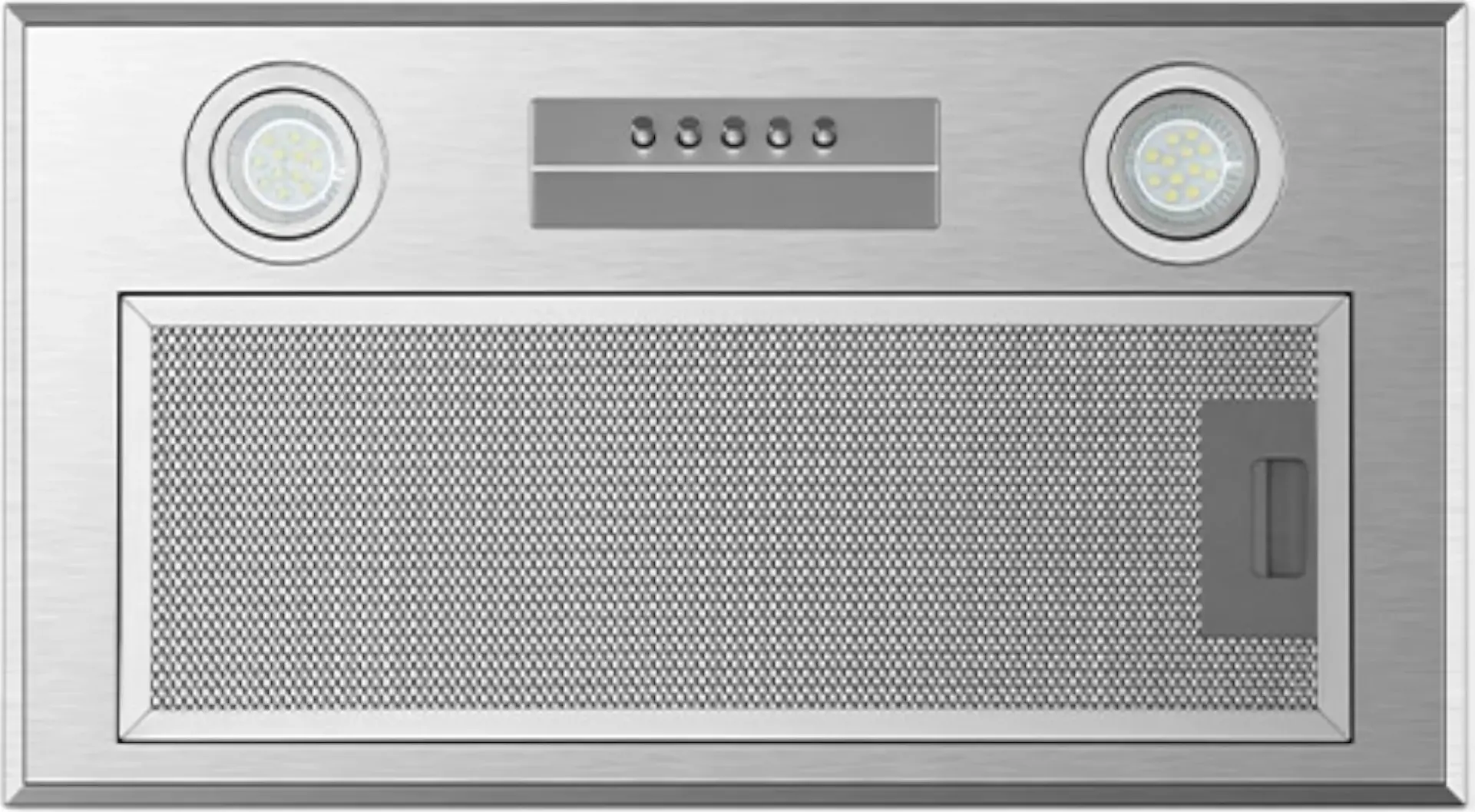 Midea MH 90I 350X Built-in Kitchen Hood, 70cm, 900 m3/h, 3 Speeds, LED Lighting, Stainless Steel, Aluminum & Charcoal Filters Included