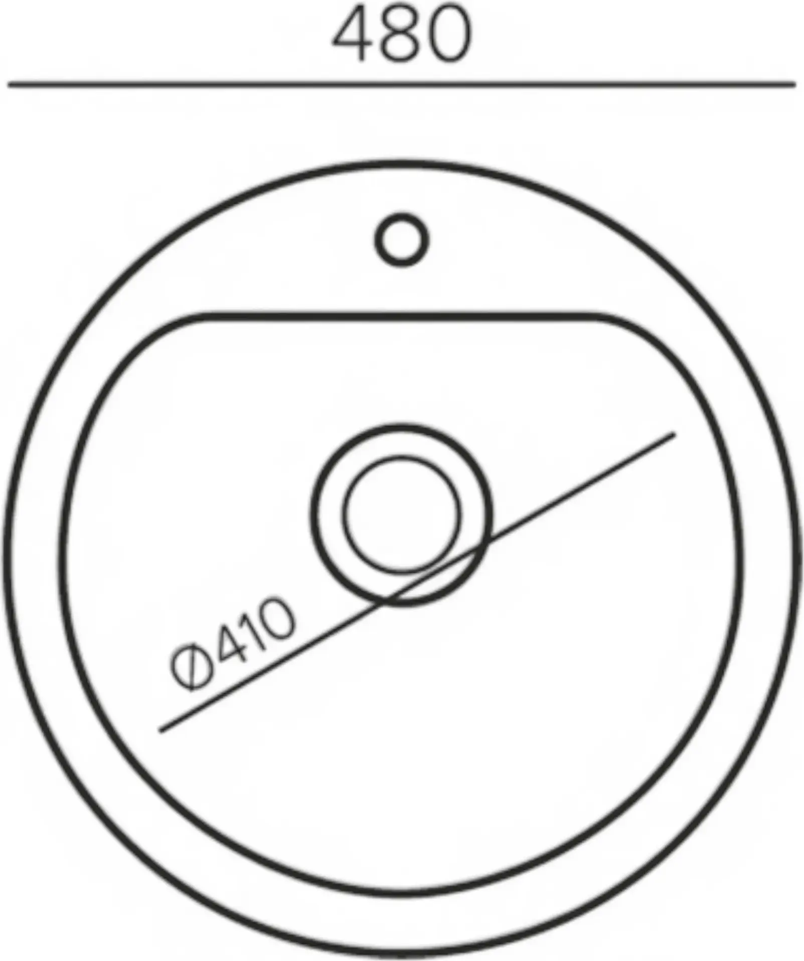 Tornado QUARTZ D480 Round Kitchen Sink, Quartz Composite Stone, Single Bowl, 480mm Diameter, 180mm Depth, Includes Siphon, Ivory