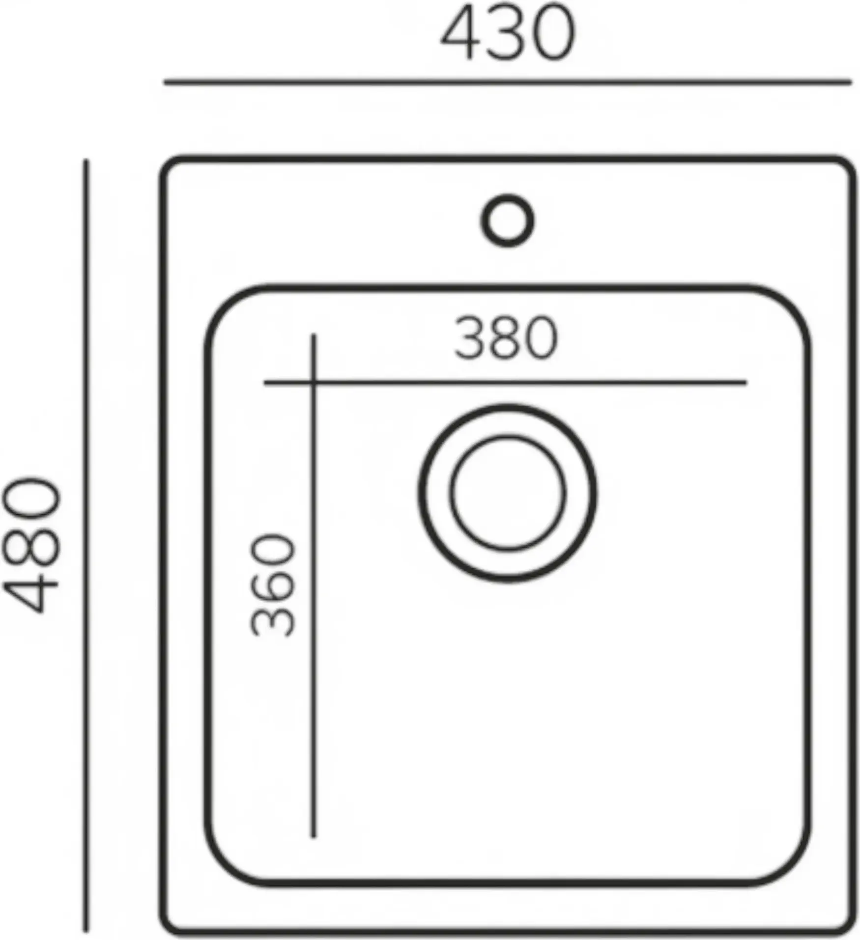 Tornado QUARTZ S430 Composite Quartz Kitchen Sink, Single Bowl 430x480x180mm, Inset Mounting, Includes Siphon, Ivory