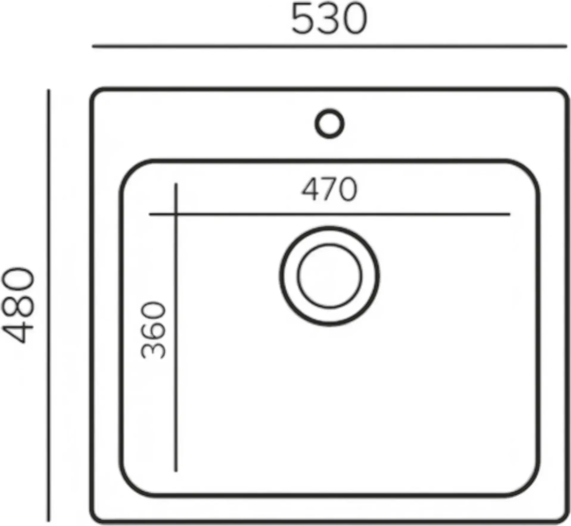 Tornado QUARTZ S530 Single Bowl Kitchen Sink, Quartz Composite, 530x480x180mm, Matte White, Inset Installation, Siphon Included