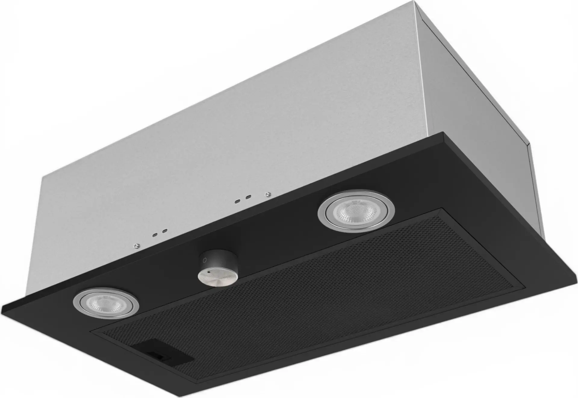 Hotă incorporabilă Backer XIR 850 BLACK, 52cm, 850 m³/h, 3 trepte de putere, Iluminare LED, Filtru aluminiu negru, Evacuare și Recirculare