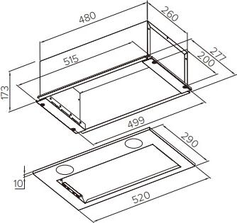 Hotă incorporabilă Backer XIR 850 (52), Capacitate 850 m³/h, Lățime 52 cm, 3 Trepte de viteză, Iluminare LED, Alb