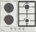 Tornado BRD60 2G2E IX Combined Built-in Hob, 60cm, 2 Gas Burners & 2 Electric Zones, Stainless Steel, Cast Iron Grates, Gas-Control, Auto-Ignition