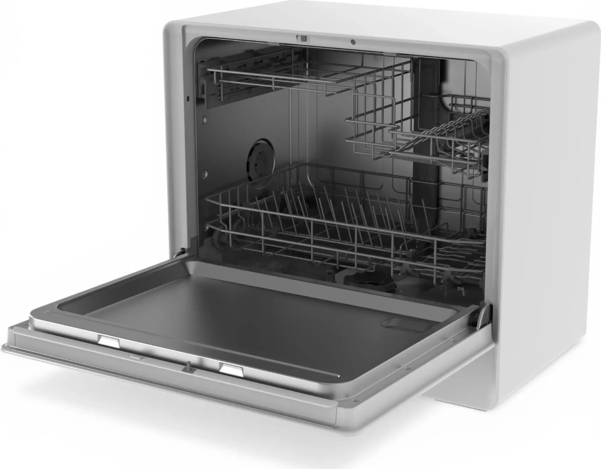 Masina de spalat vase compacta Backer WQP4-2501 A, 5 seturi, 6 programe, Auto-Open, Display LED, Clasa A+, Latime 55cm, Alb