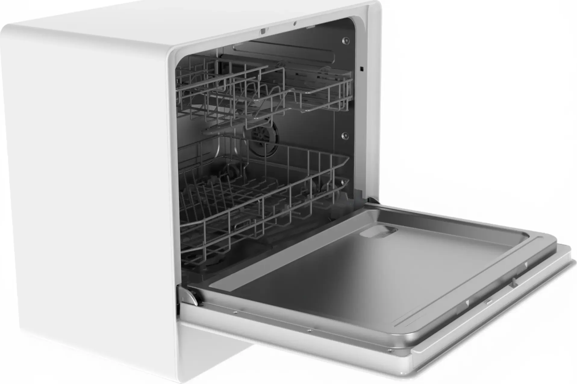 Masina de spalat vase compacta Backer WQP4-2501 A, 5 seturi, 6 programe, Auto-Open, Display LED, Clasa A+, Latime 55cm, Alb
