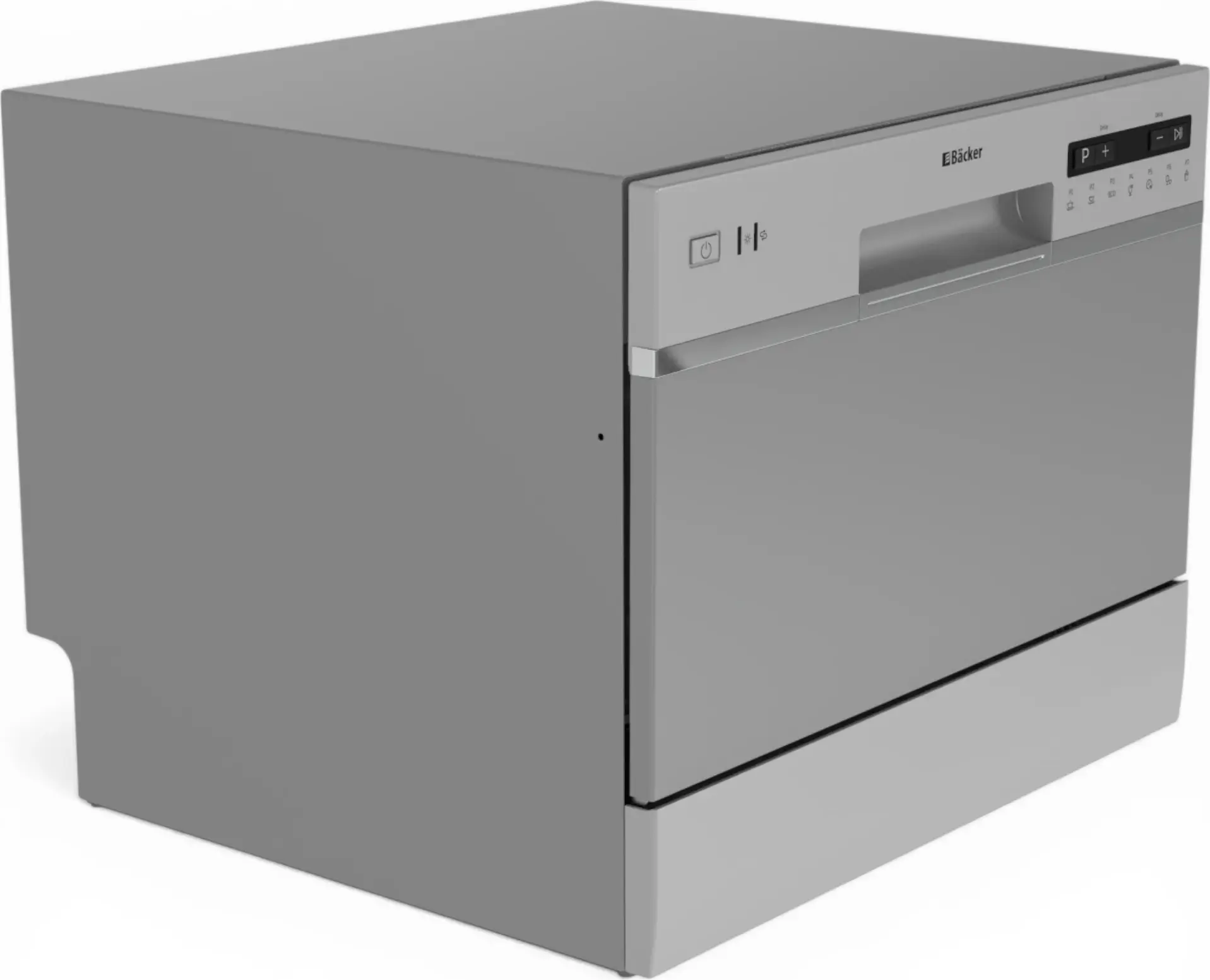 Backer WQP6-3602I S Compact Countertop Dishwasher, 6 Place Settings, 6 Programs, Baby Care Mode, A+, 49dB, Silver