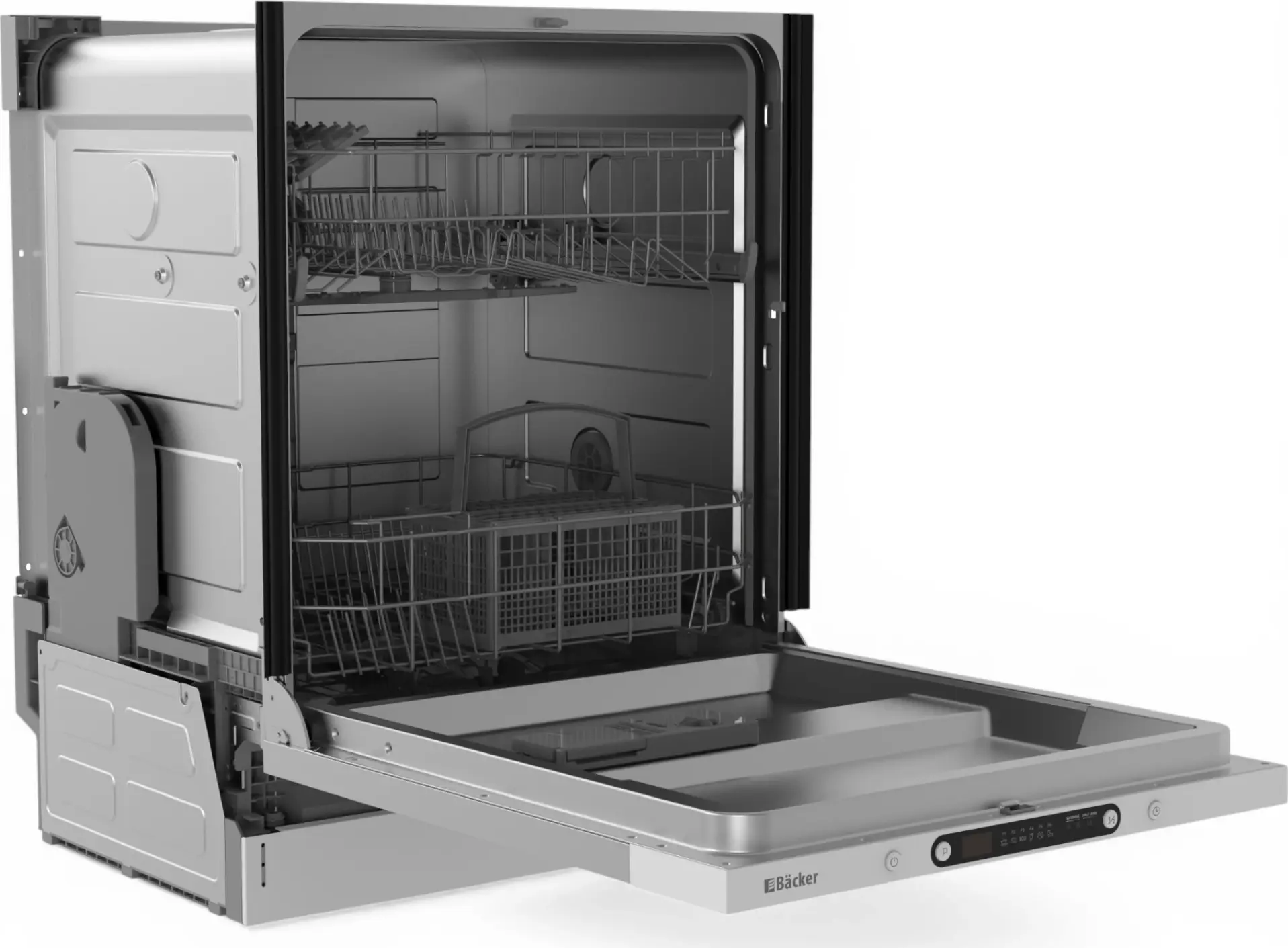 Backer WQP12-5315 Fully Integrated Dishwasher, 60cm, 12 Place Settings, 6 Programs, A++, AquaStop, Half Load, 49dB