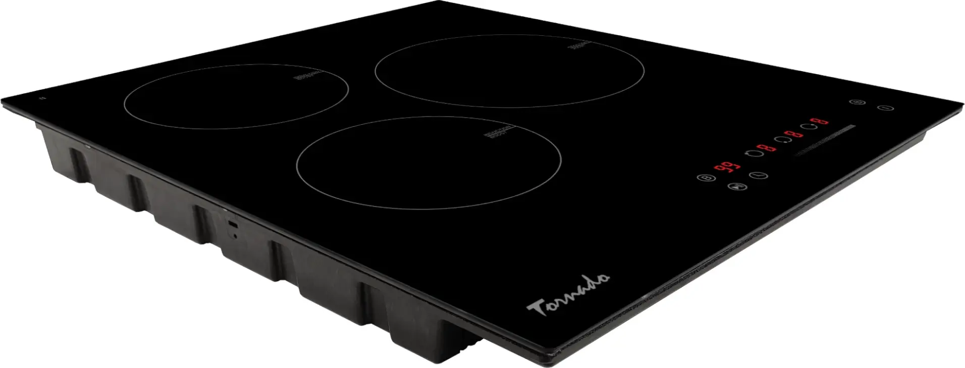 Tornado GTR 450NLP Induction Built-in Cooktop, 45cm, 3 Cooking Zones, 5600W, Touch Control, Boost Function, Timer, Child Lock, Black Vitroceramic Glass, Color: BL