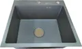 Chiuvetă de bucătărie Backer Grid 500-45033, o cuvă, Inox 304, PVD Titan Grey, 500x450x330mm, grosime 3mm, include sifon, dozator și coș