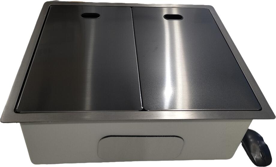 Backer Combo 550-45073 Kitchen Sink, AISI 304 Stainless Steel, Nano Black PVD, 550x450x220mm, with Foldable Faucet, Water Filter, Soap Dispenser