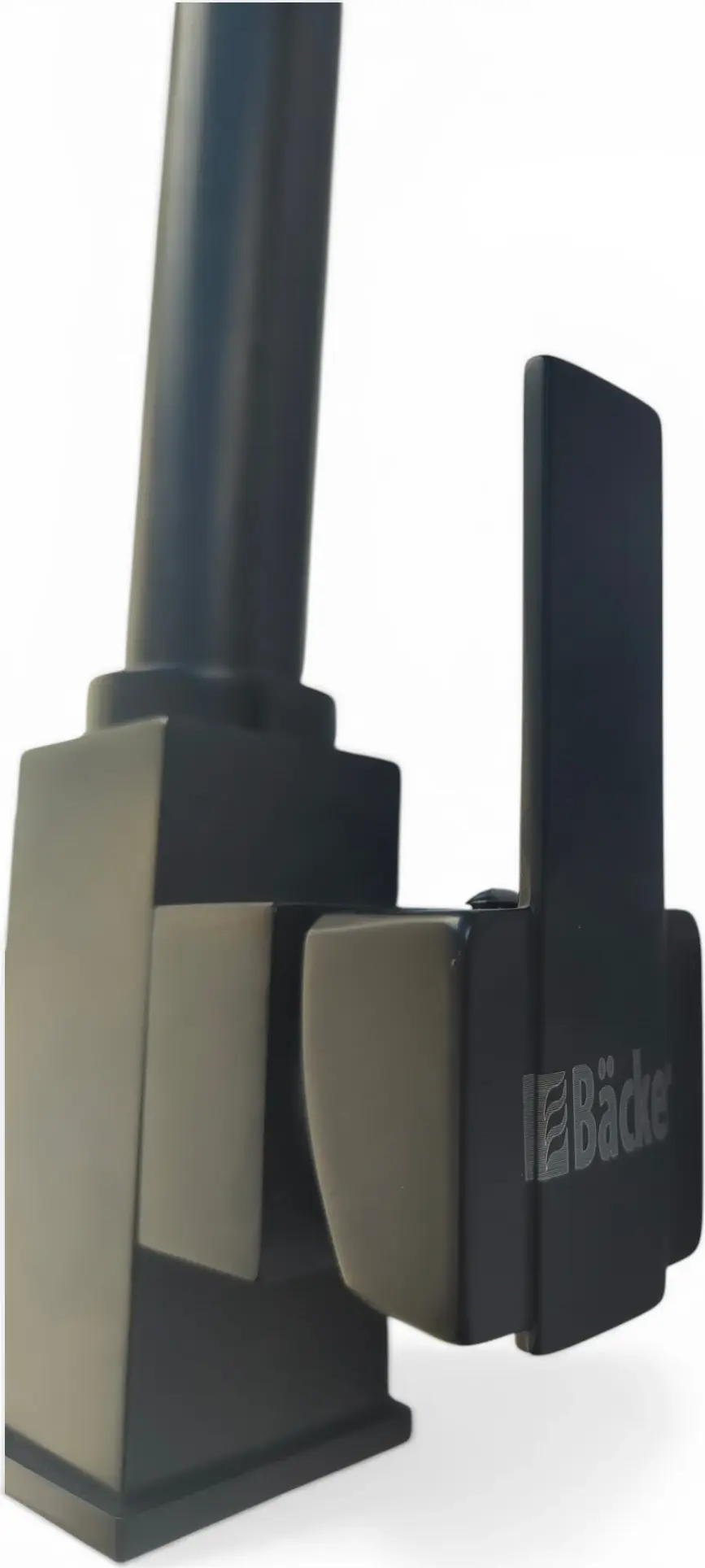 Baterie de bucătărie cu 3 căi Backer EVF 03, Alamă Negru Mat, Conexiune apă filtrată, Pipă pivotantă, Cartuș ceramic, Înălțime 320mm
