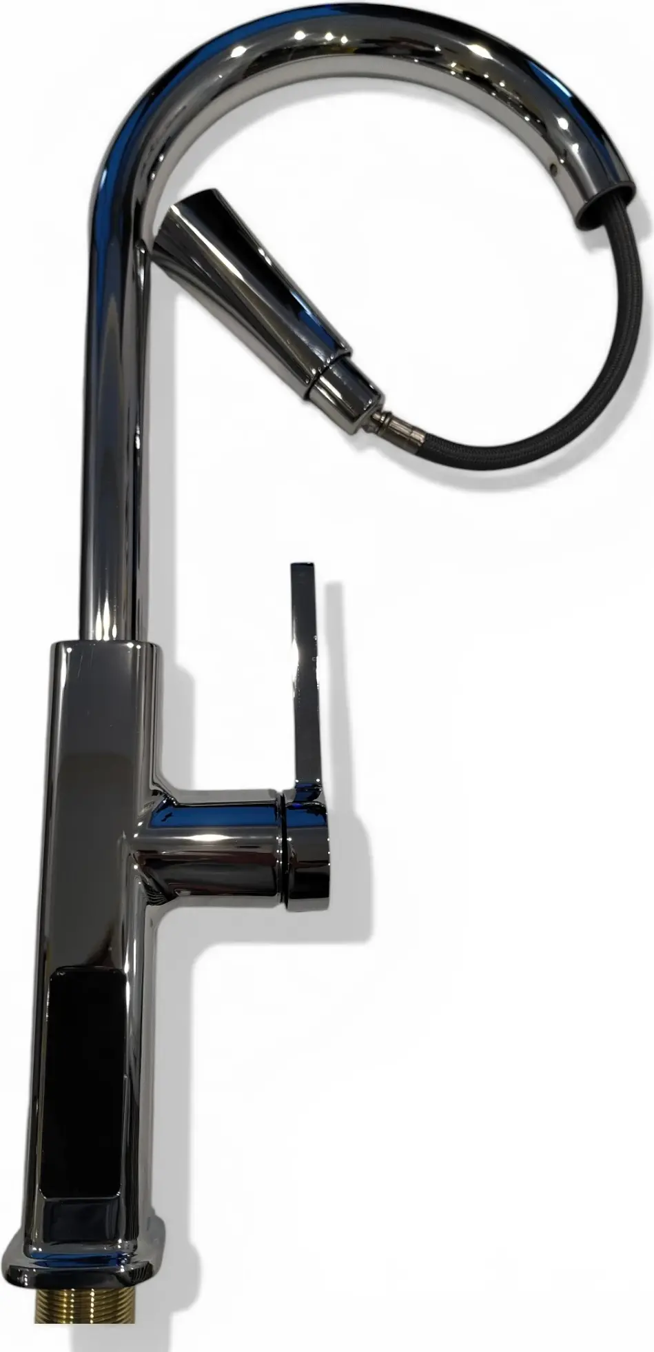 Backer EVF32 Kitchen Faucet with LED Temperature Display, Pull-Out Spray, 360° Swivel, Ceramic Cartridge, Chrome Brass, 48.5cm
