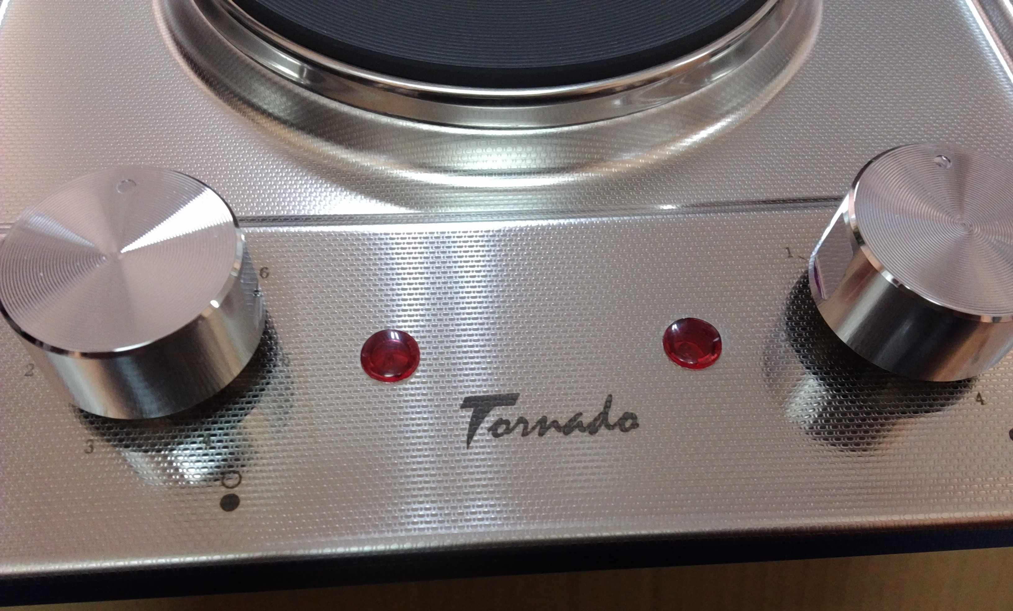 Tornado TEXTUR 2EL 30CM Built-in Electric Cooktop, 2 Cooking Zones, 3.5kW, Textured Stainless Steel, Mechanical Control, 30 cm Width