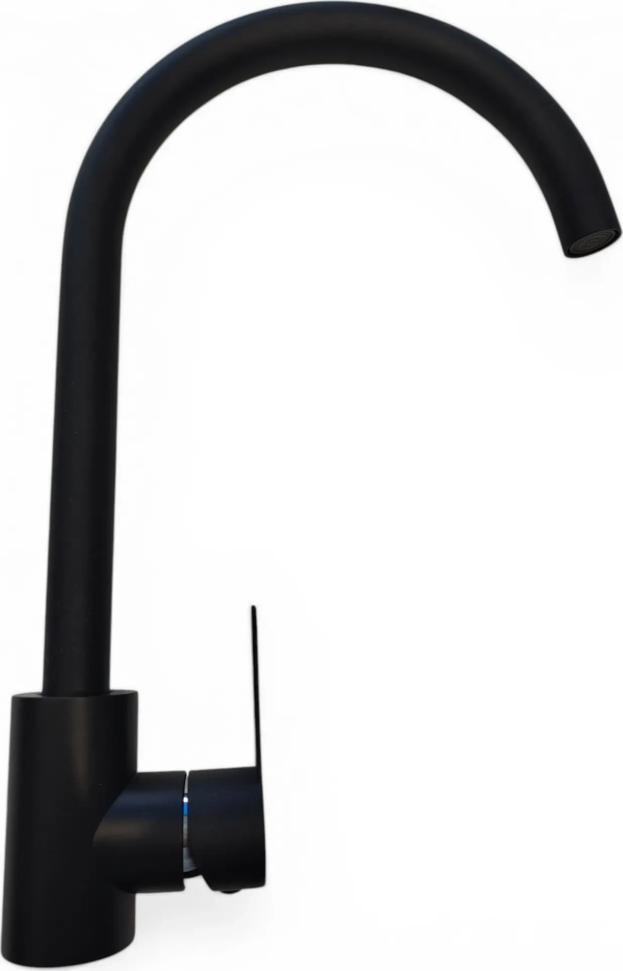 Backer MONO Kitchen Faucet, Single-Lever Brass Mixer Tap, 360° Swivel Spout, Matte Black Finish, Deck-Mounted