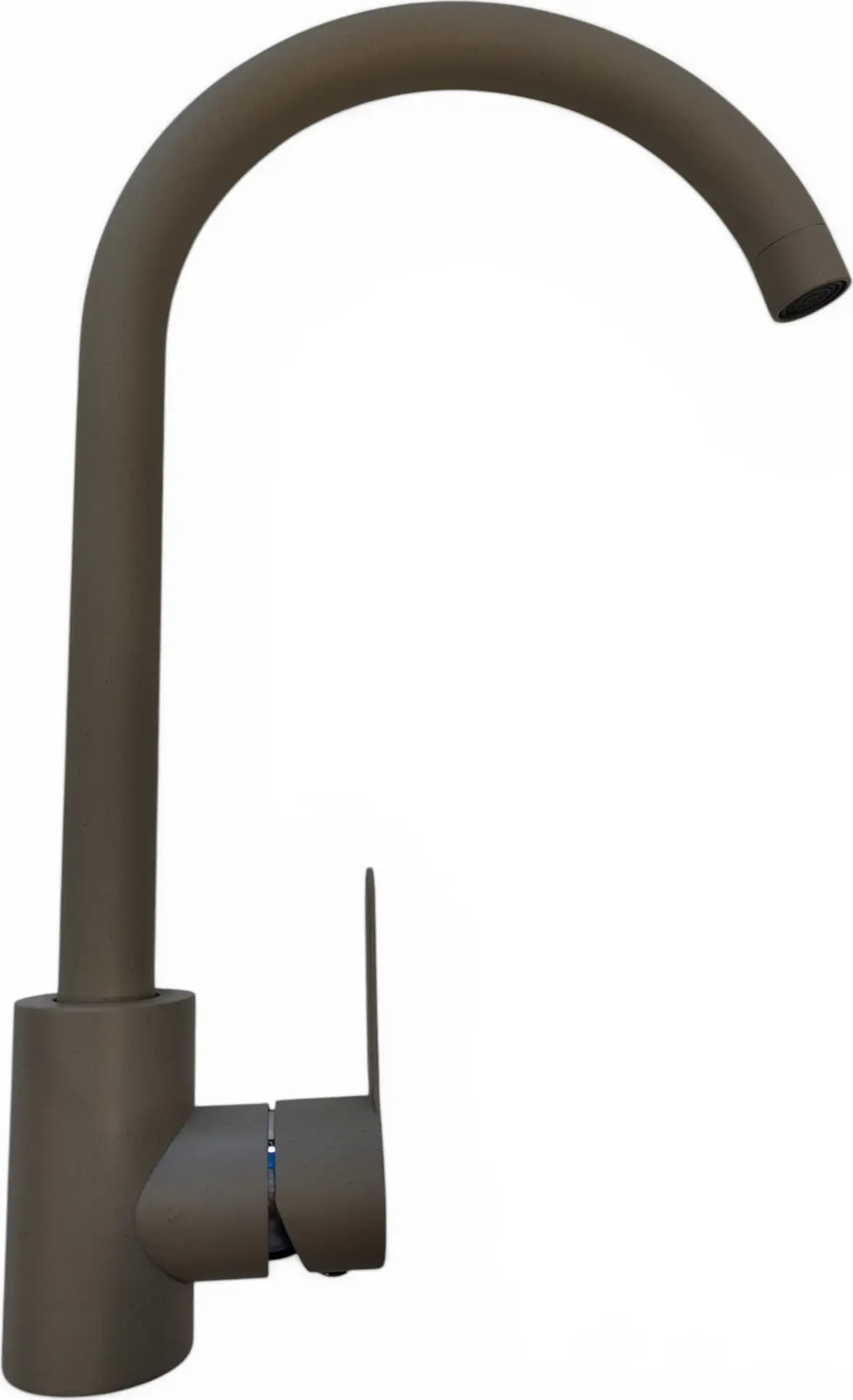 Backer MONO Single-Lever Kitchen Faucet, 36cm Tubular Swivel Spout, Matte Ivory Finish, Deck Mounted, Includes 2 Supply Hoses