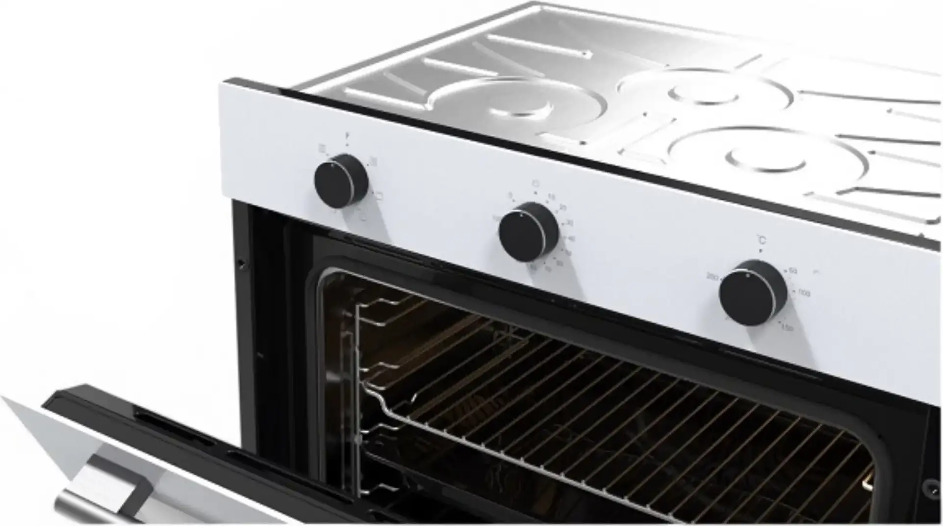 Tornado HM74 999 WH MATT Built-in Electric Oven, 74L, 6 Functions, Convection, Grill, A Class, 60cm, White Matte Glass