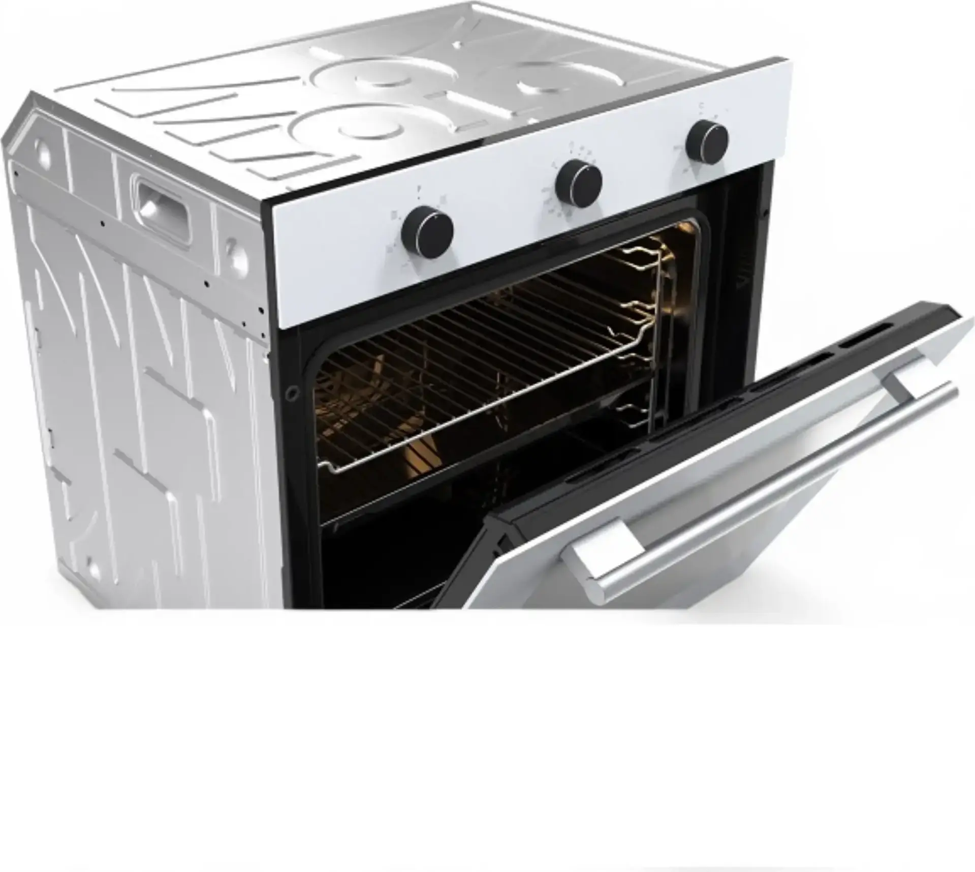 Tornado HM74 999 WH MATT Built-in Electric Oven, 74L, 6 Functions, Convection, Grill, A Class, 60cm, White Matte Glass