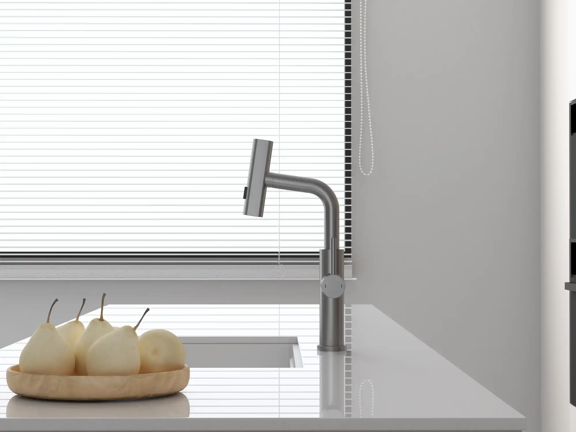 Backer RAF 3281 Kitchen Faucet, SS304 Stainless Steel, Pull-Out Spray with 3 Flow Modes, Single Lever, Gun Grey Finish